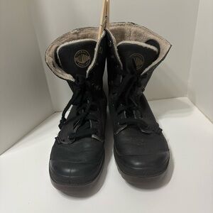 Palladium Black and Cream Combat Boots